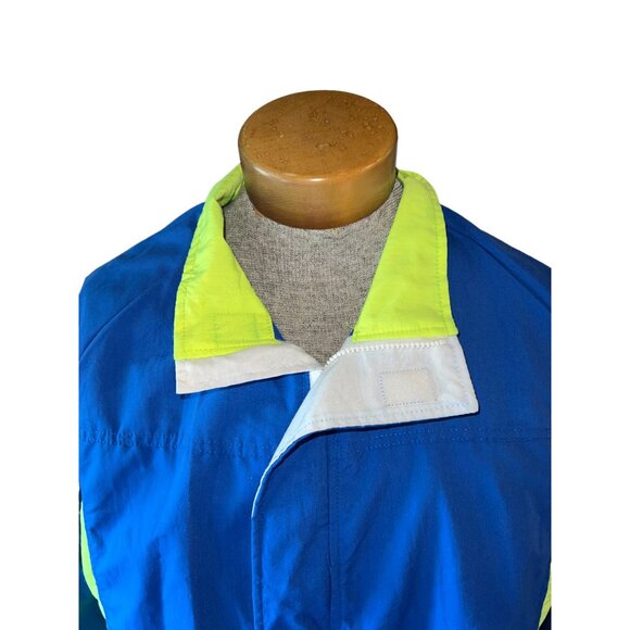 Vintage Polo Club Manhattan Mens Blue & Neon Green Windbreaker Jacket Size M - Picture 3 of 8